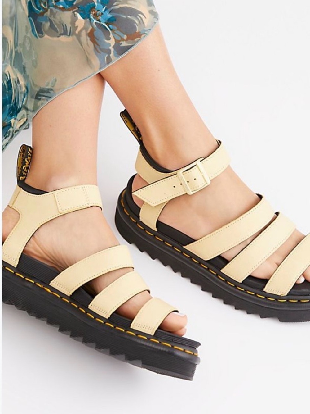 Dr. Martens Beige Multi-Strap Platform Sandals Sz. 10
